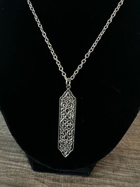 New Silver Filigree Pendant Necklace – 20”chain / Handcrafted Fantasy & Celtic